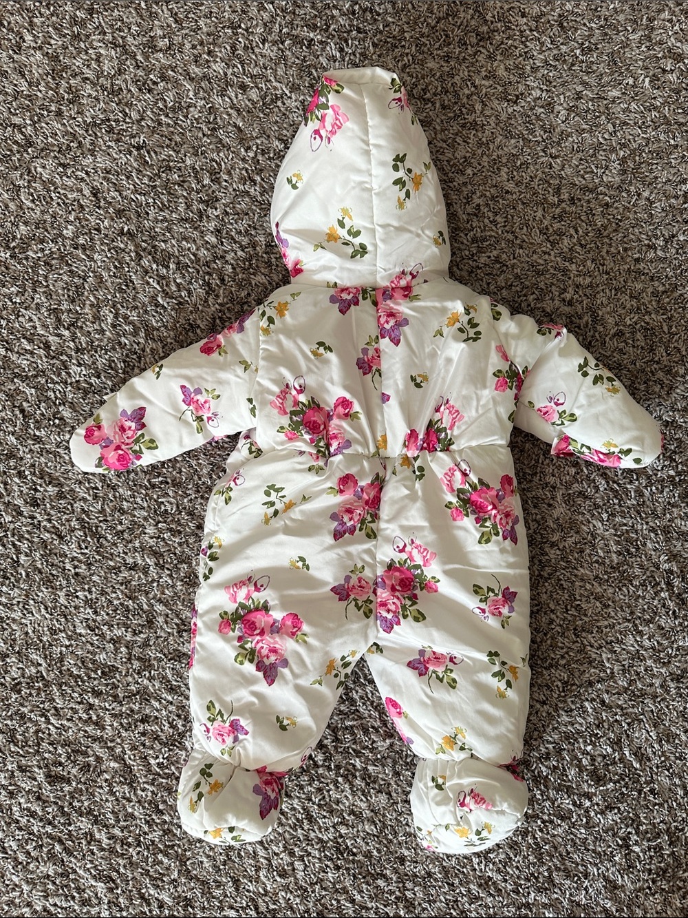 Rothschild Floral Kids Snowsuit - White and Pink - Picture 2 of 12